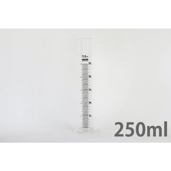 ケミカルメスシリンダー 250ml アクリル樹脂 透明 耐衝撃性 101-24306【別送品】