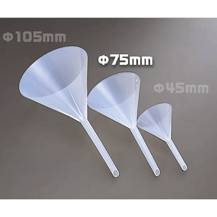 ポリロート 75φ PP じょうご ポリプロピレン 半透明 こぼれ防止 101-26103【別送品】