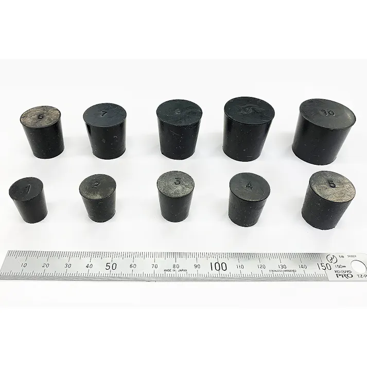 ゴム栓 天然 黒 No.2 弾力性 機械的強度 NR 101-50402【別送品】