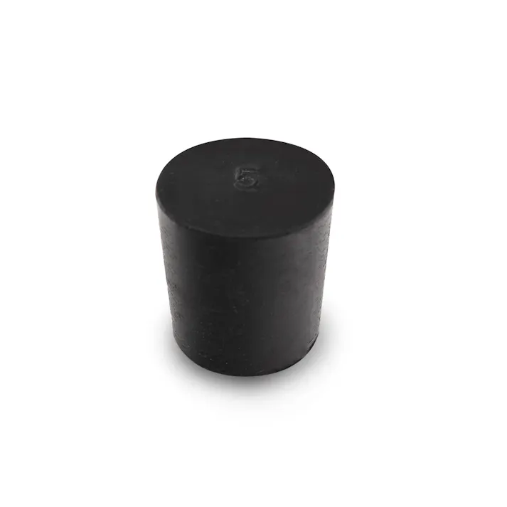 ゴム栓 天然 黒 No.5 弾力性 機械的強度 NR 101-50405【別送品】