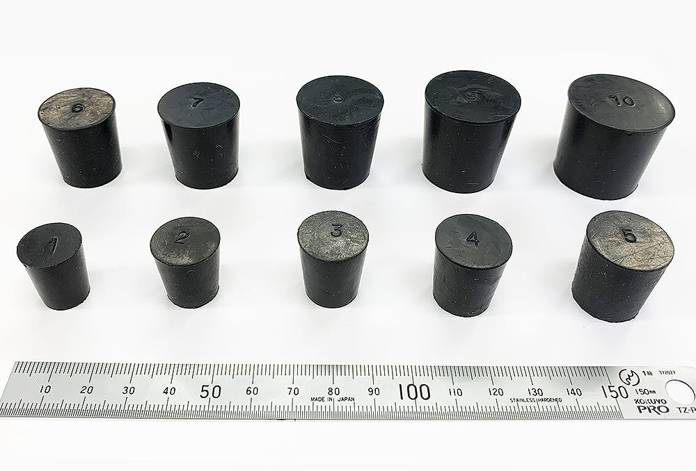 ゴム栓 天然 黒 No.8 弾力性 機械的強度 NR 101-50408【別送品