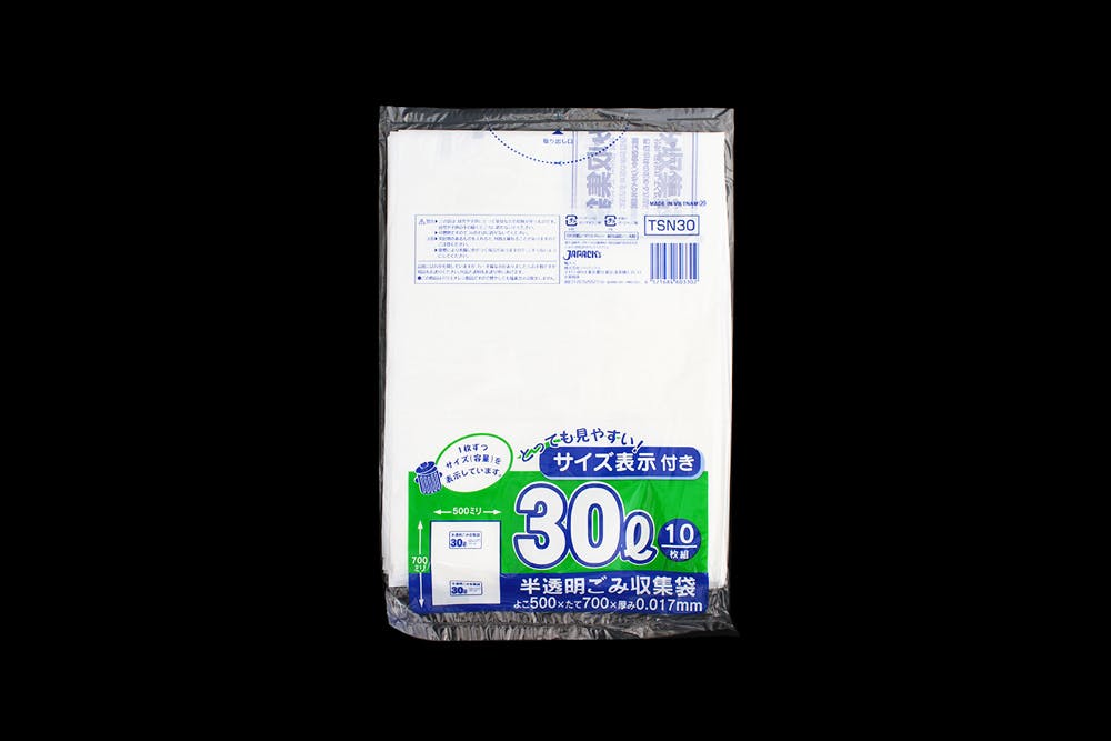 日本サニパック とって付きポリ袋L 白半透明 Y-18 4902393558198