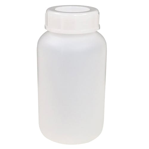 PE広口瓶 白 500ml ポリエチレン 分配 蓋付 101-5840502【別送品】