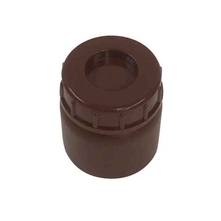 PE広口瓶 茶 50ml ポリエチレン 分配 蓋付 101-5850202【別送品】