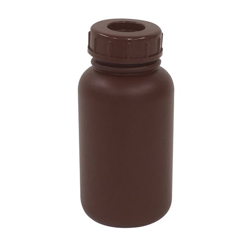 PE広口瓶 茶 250ml ポリエチレン 分配 蓋付 101-5850402【別送品】