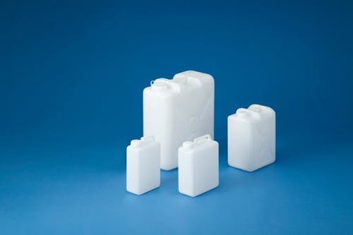 平角缶1ヶ口 白 取手付 4L スクエア角型 持ち運び 保存容器 101-61903