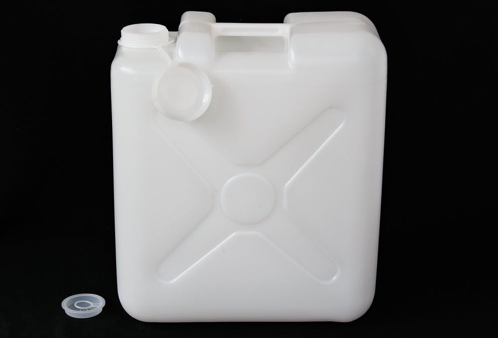 平角缶1ヶ口 白 取手付20L スクエア角型 持ち運び 保存容器 101-61907