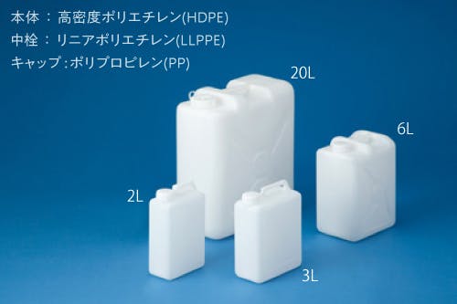 平角缶1ヶ口 白 取手付20L スクエア角型 持ち運び 保存容器 101-61907