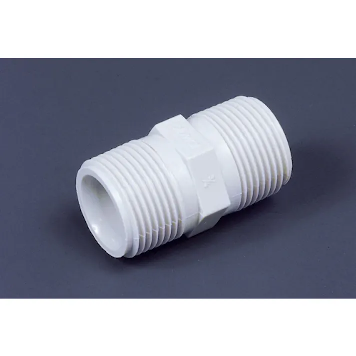 ポリプロピレン継手 P.Pニップル3/4PT 配管 チューブ ジョイント 103-14002【別送品】