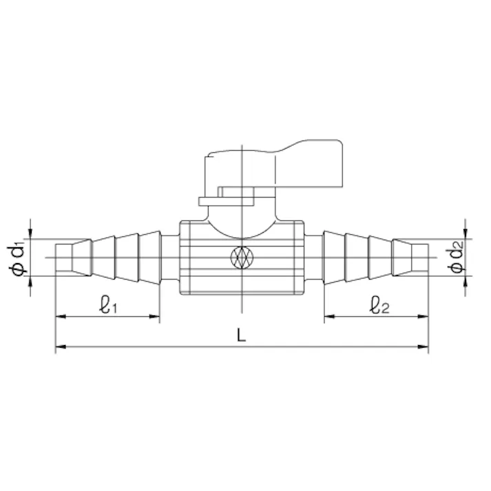 LABコック LAB-1 (H0H0) ホース×ホース (U-PVC/EPDM) PVC製 サンプリングコントロール用 配管 103-26101【別送品】