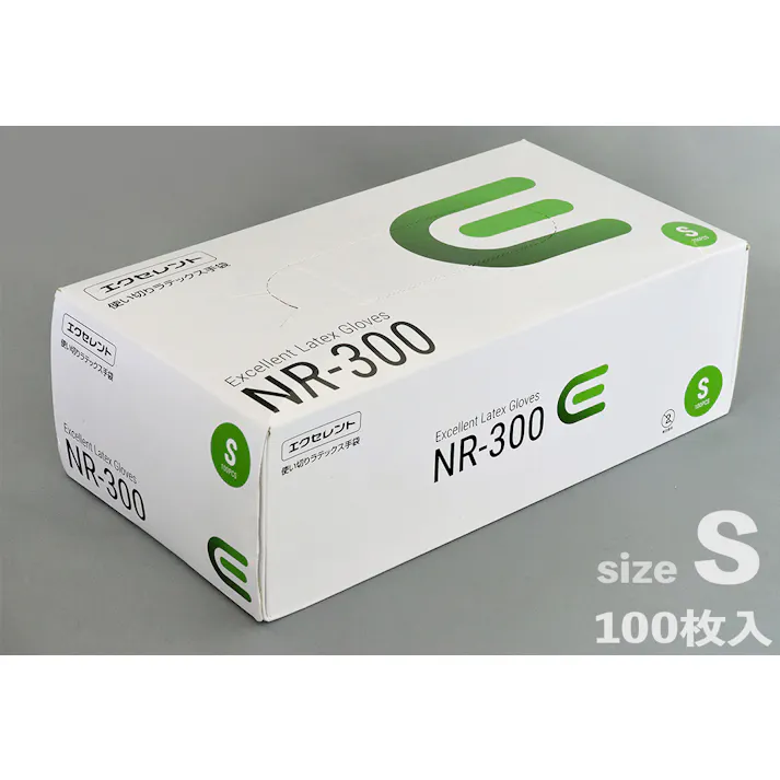 三興化学工業 エクセレント ラテックス手袋 NR-300PF Sサイズ(100枚入) 104-80702(CDC)【別送品】