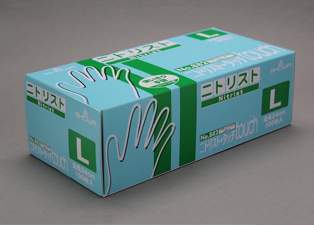 ニトリスト・タッチ手袋 No.882 Lサイズ 100枚入 ニトリル パウダー