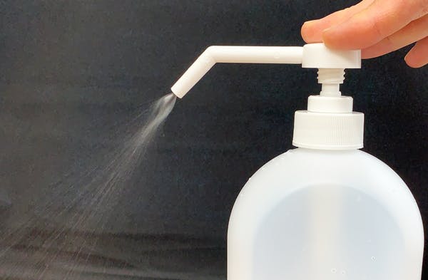 ポンプボトル500ml シャワーノズル付 ナチュラル オーバル型 次亜塩素