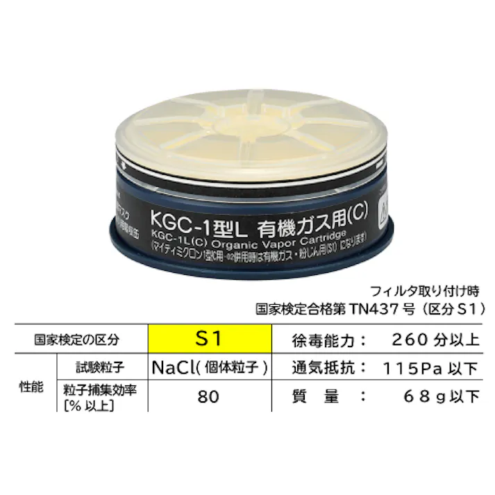 吸収缶 KGC-1型Lシリーズ 104-4890113【別送品】