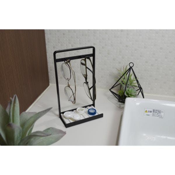 日東 メガネスタンド(ドライトレイ付) ブラック(BK) GS-BK