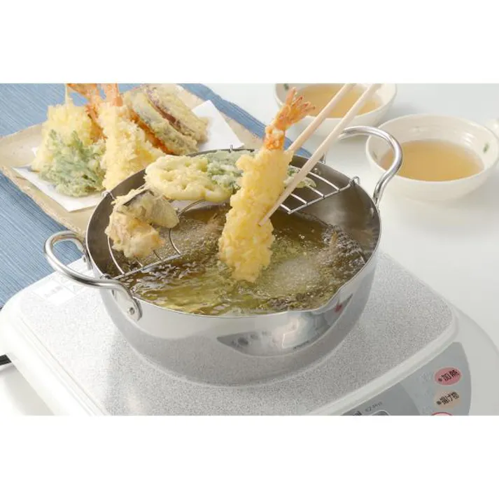 ウルシヤマ金属 ステンレス揚げ鍋 24cm IH・ガス火対応 SAG-24W キッチン 台所 調理 フライパン 鍋 4971142121440【別送品】