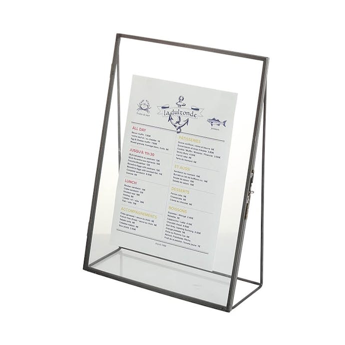 DULTON ダルトン テーブル ダブル ガラス フレーム スタンド A4 TABLE DOUBLE GLASS FRAME STAND A4 4997337080491【別送品】