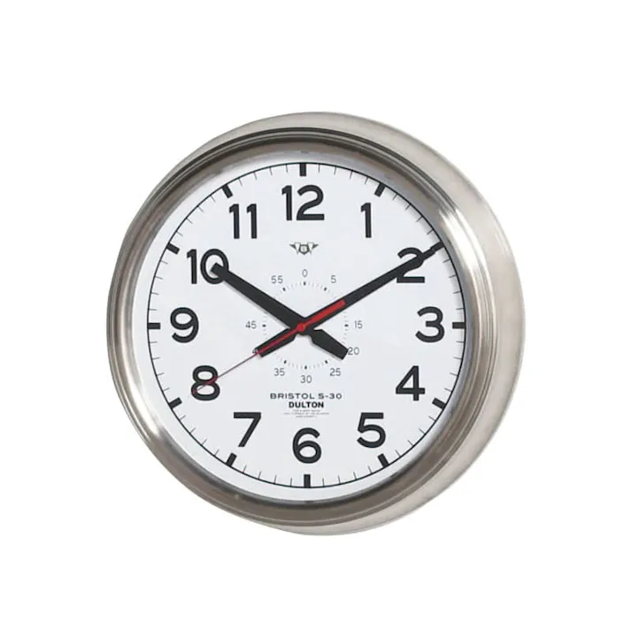 DULTON ダルトン ウォールクロック ブリストル S-30 ホワイト WALL CLOCK ''BRISTOL S-30'' WD 4997337792516【別送品】