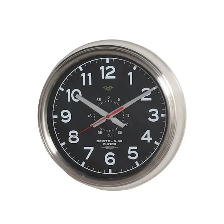 DULTON ダルトン ウォールクロック ブリストル S-30 ブラック WALL CLOCK ''BRISTOL S-30'' BD 4997337792578【別送品】