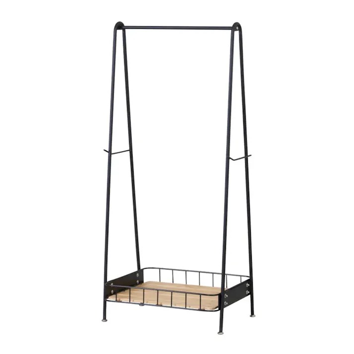 KOEKI 弘益 Mash MASH ビーワイケージ ハンガー 組立品 ハンガーラック 棚付き 一人暮らし 組立簡単 洋服収納 BCH600BK【別送品】