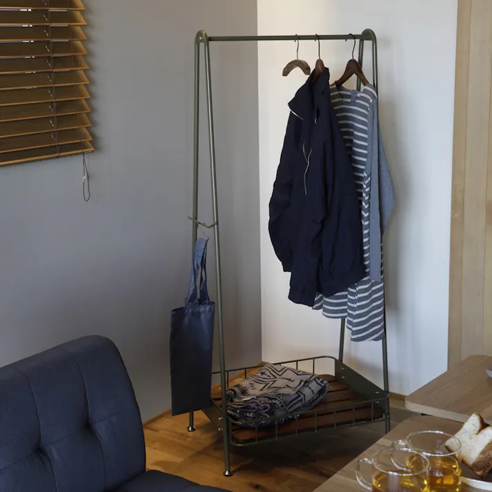 KOEKI 弘益 Mash MASH ビーワイケージ ハンガー オイルステイン仕様 組立品 ハンガーラック 棚付き 一人暮らし 組立簡単 洋服収納 BCH600OSKA【別送品】