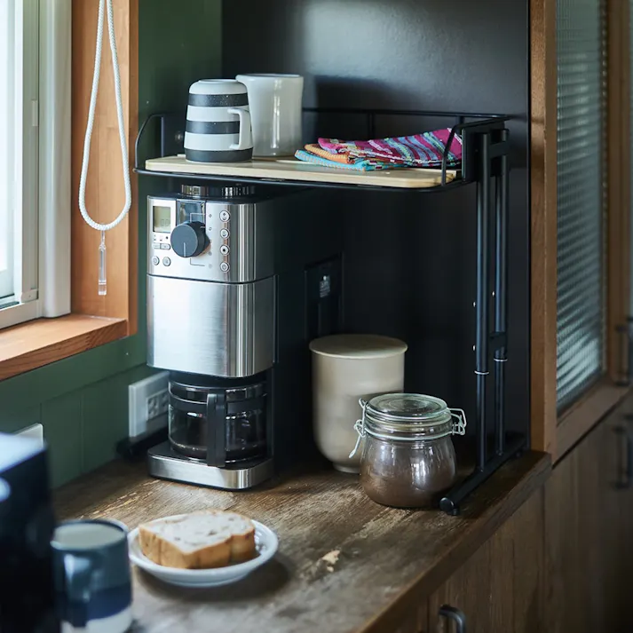 KOEKI 弘益 Mash MASH ビーワイケージ マルチラック 組立品 ラック 高さ調整可能 キッチン収納 スチール製 省スペース 組立簡単 おしゃれ BCKR430BK【別送品】