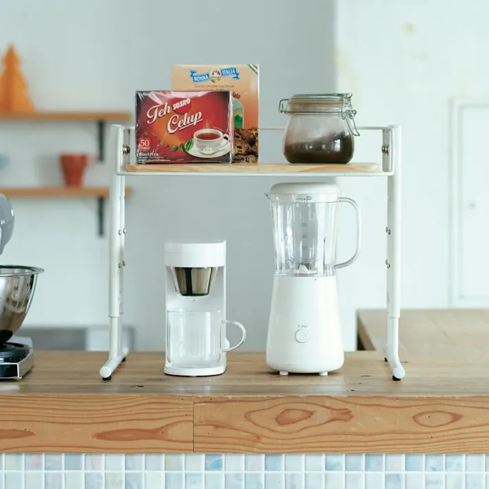 KOEKI 弘益 Mash MASH ビーワイケージ マルチラック 組立品 ラック 高さ調整可能 キッチン収納 スチール製 省スペース 組立簡単 おしゃれ BCKR430WH【別送品】