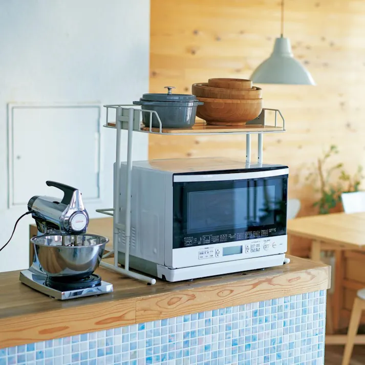 KOEKI 弘益 Mash MASH ビーワイケージ マイクロウェーブラック 組立品 レンジ キッチン収納 スチール製 省スペース 組立簡単 高さ調整可能 BCKR560BK【別送品】