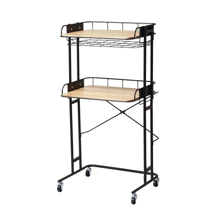 KOEKI 弘益 Mash MASH ビーワイケージ キッチンラック 組立品 キャスター付き 多段収納 スチール製 省スペース キッチン収納 ゴミ箱 BCKR620BK【別送品】