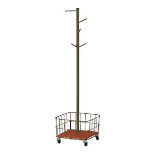 KOEKI 弘益 Mash MASH ビーワイケージ ポールハンガー オイルステイン仕様 組立品 ポールハンガー スチール製 移動式 棚付き 組立簡単 省スペース 玄関収納 おしゃれ BCPH380OSKA【別送品】