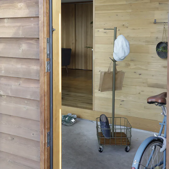 KOEKI 弘益 Mash MASH ビーワイケージ ポールハンガー オイルステイン仕様 組立品 ポールハンガー スチール製 移動式 棚付き 組立簡単 省スペース 玄関収納 おしゃれ BCPH380OSKA【別送品】