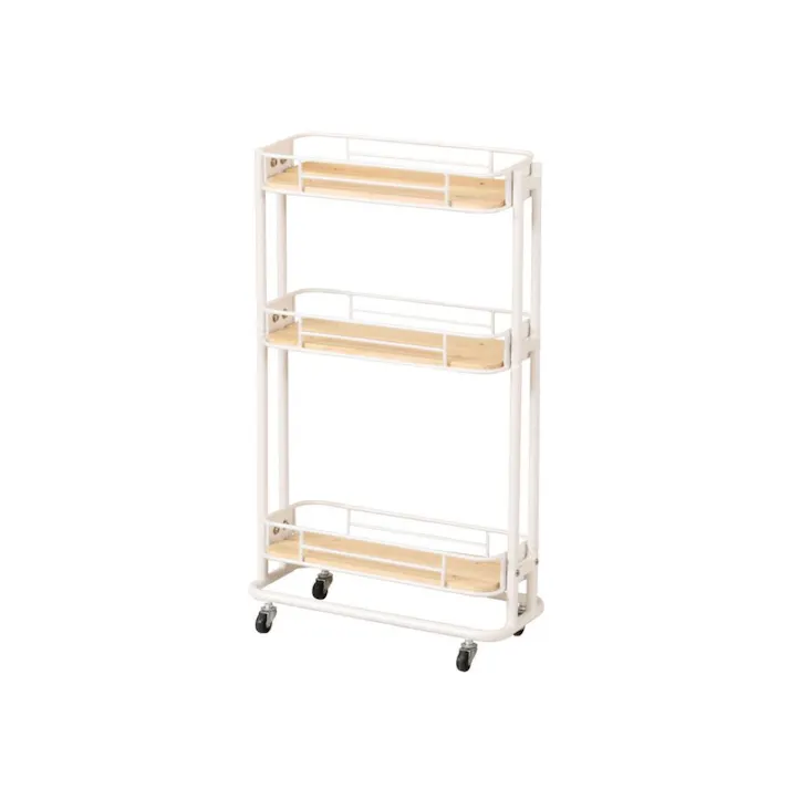 KOEKI 弘益 Mash MASH ビーワイケージ スリムワゴン 組立品 キャスター付き 多段収納 耐久性 スチール製 省スペース 組立簡単 隙間収納 キッチン収納 BCW200WH【別送品】