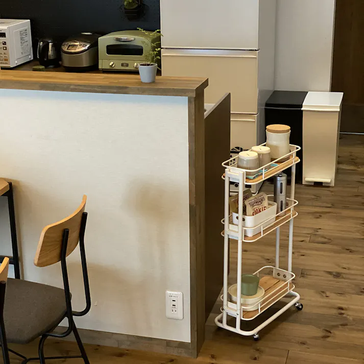 KOEKI 弘益 Mash MASH ビーワイケージ スリムワゴン 組立品 キャスター付き 多段収納 耐久性 スチール製 省スペース 組立簡単 隙間収納 キッチン収納 BCW200WH【別送品】