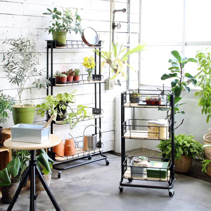 KOEKI 弘益 Mash MASH ビーワイケージ ワゴン 組立品 キャスター付き 多段収納 耐久性 スチール製 省スペース 組立簡単 キッチン収納 おしゃれ BCW440BK【別送品】