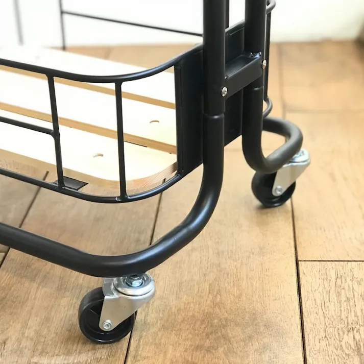 KOEKI 弘益 Mash MASH ビーワイケージ ワゴン 組立品 キャスター付き 多段収納 耐久性 スチール製 省スペース 組立簡単 キッチン収納 おしゃれ BCW440BK【別送品】