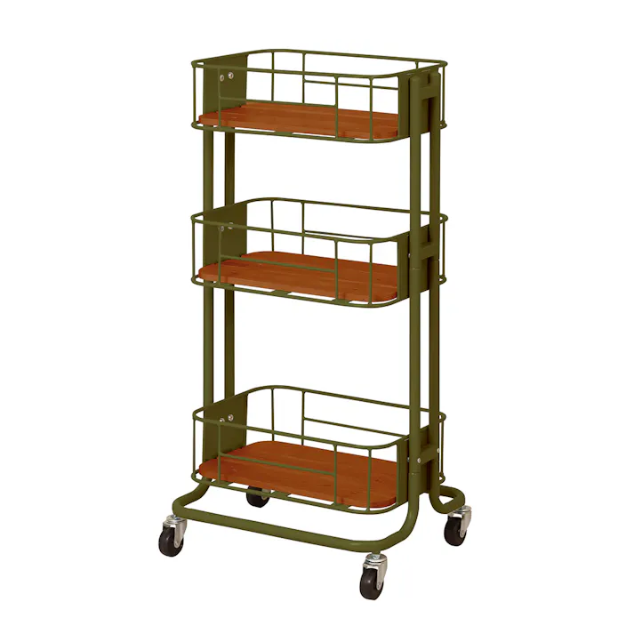 KOEKI 弘益 Mash MASH ビーワイケージ ワゴン オイルステイン仕様 組立品 キャスター付き 多段収納 耐久性 スチール製 省スペース 組立簡単 キッチン収納 おしゃれ BCW440OSKA【別送品】