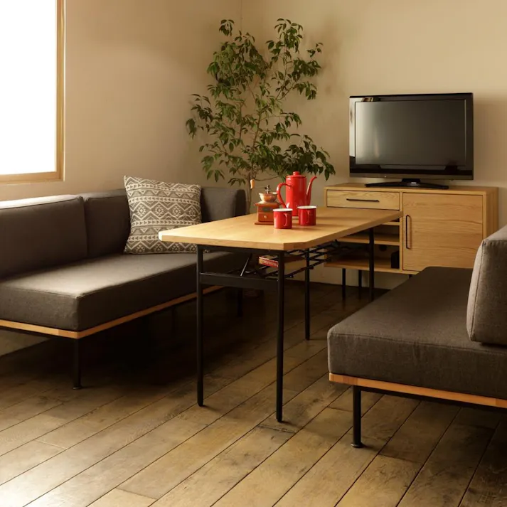 KOEKI 弘益 Mash MASH グラム LDテーブル 組立品 ダイニングテーブル 食卓テーブル ダイニングソファ 組立簡単 収納棚付き ナチュラル インダストリアル おしゃれ GLMLD120【別送品】