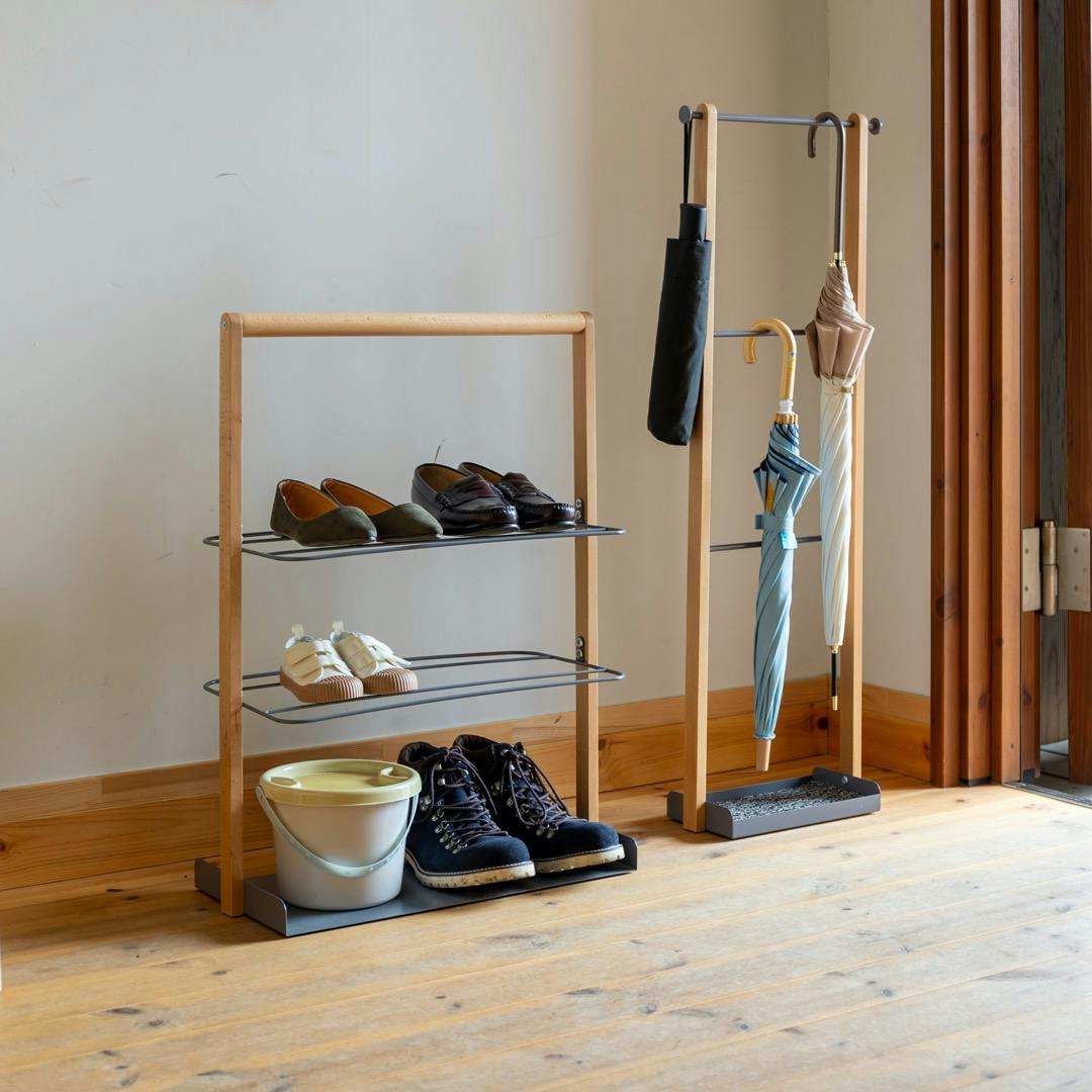 KOEKI 弘益 Mash MASH リヴ エントランスラック(GR) 簡易組立 通気性