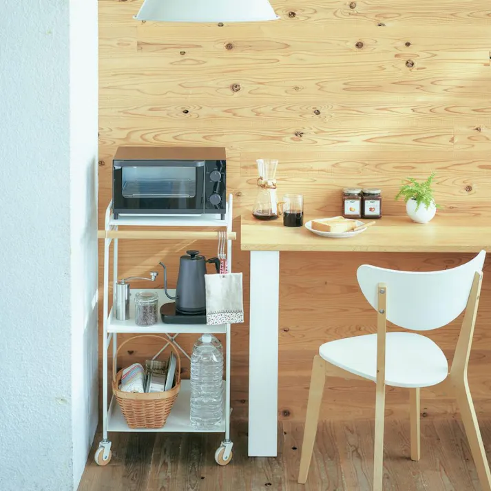 KOEKI 弘益 Mash MASH リヴ スチールワゴン 組立品 キャスター付き 多段収納 キッチン収納 スチール製 省スペース 洗面所 北欧風 おしゃれ LIVSW3WH【別送品】
