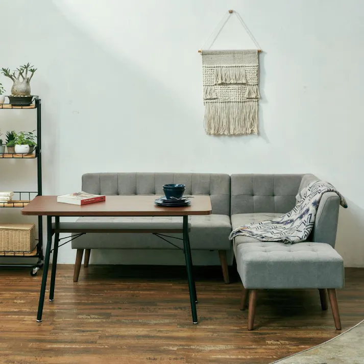 KOEKI 弘益 Mash MASH ミルド オットマン 簡易組立 ソファー 布張り ダイニングソファ ナチュラル おしゃれ カフェ風 省スペース 一人暮らし MLDLS001ODBL【別送品】