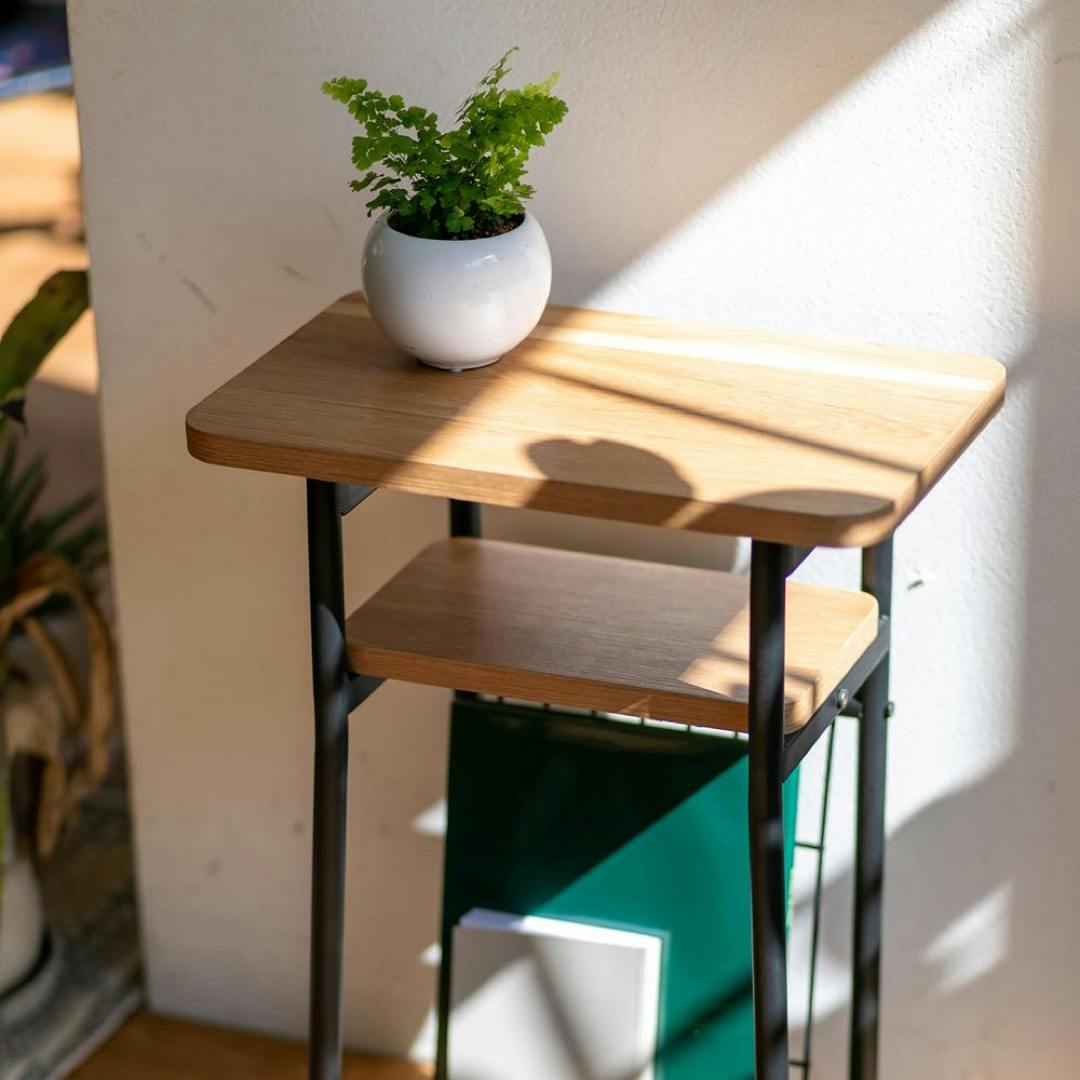 Mash 弘益 MASH ミルド サイドテーブル 組立品 木目調 メラミン