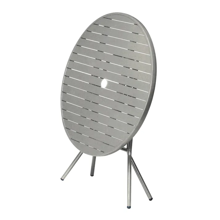 KOEKI 弘益 UTILITY AL-F90RT(AL) アルミフォールディングテーブル φ90×72.5 折畳時サイズ:90×25.5×113.5 完成品 アルミ製 防サビ 屋内外対応 軽量 折りたたみ可能 イベント カフェ テラス ALF90RTAL【別送品】