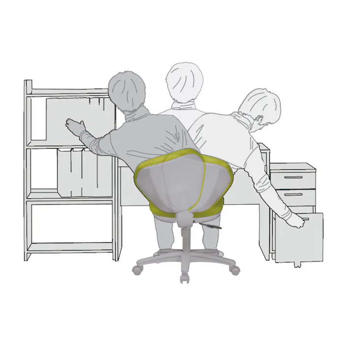 KOEKI 弘益 UTILITY ALPHA-G(GN)オフィスチェア グリーン 44×57×80-93(座高42.5-55.5)mm 組立品 事務椅子 デスクチェア モールドウレタン ロッキング 体圧分散 オフィス 受付 学習用 ALPHAGGN【別送品】