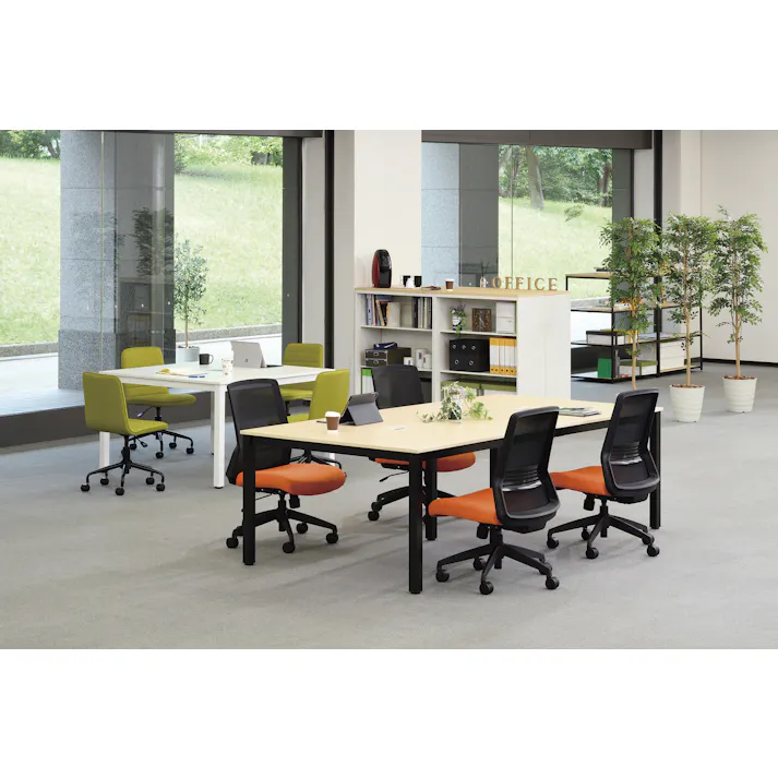 KOEKI 弘益 UTILITY CK02(BL) オフィスチェア メッシュ張り ブルー 49.5×58×91.5-99.5(座高41-49) 組立品 執務椅子 事務椅子 肘なし メッシュチェア ロッキング ランバーサポート 在宅ワーク 業務用 CK02BL【別送品】