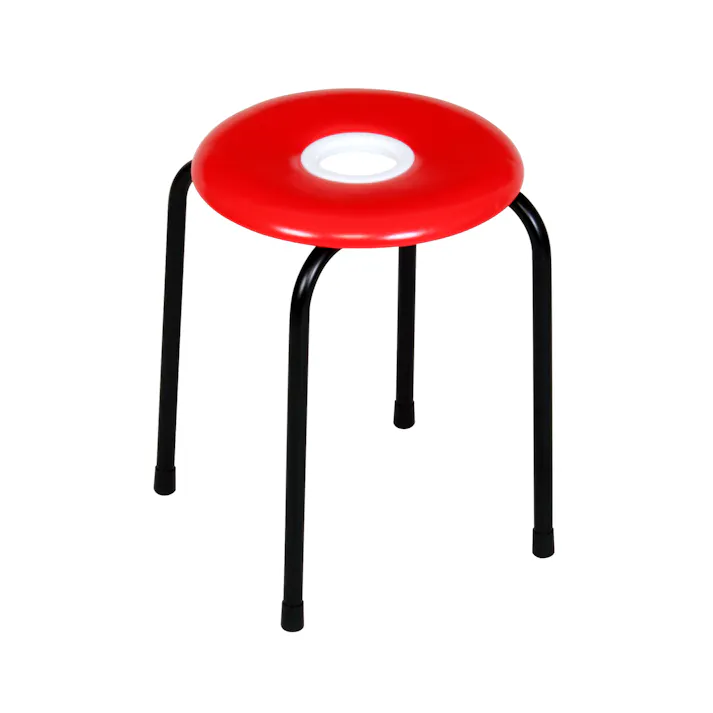 KOEKI 弘益 UTILITY ドーナツ椅子 レッド φ32×42 完成品 丸椅子 スツール 穴あき スタッキング 業務用 DONUTRE【別送品】