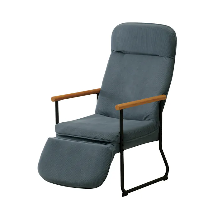弘益 UTILITY ENKEL-2(SBL) エンケル リクライニングチェア(フット付き) 幅57.5×奥行67.5-127×高さ102.5-88(座高37.5) 組立品 【4933178171714】 ENKEL2SBL 【別送品】