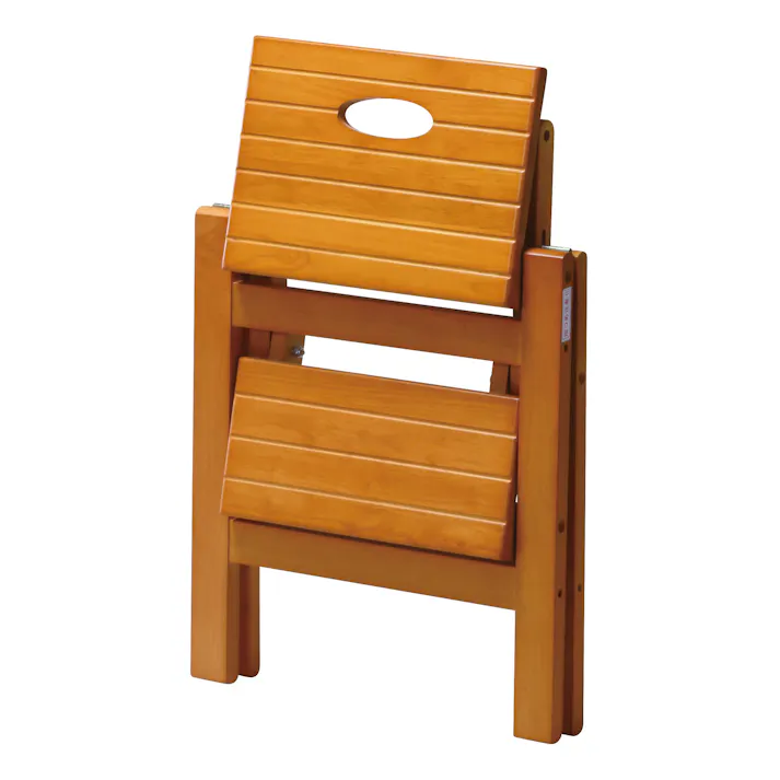 KOEKI 弘益 UTILITY FST-46(BR) 折り畳みステップチェア2段 43×50×47 折畳時:43×9.5×69 完成品 踏み台 折りたたみ踏み台 ステップスツール 室内用踏み台 木製 コンパクト 玄関 キッチン FST46BR【別送品】