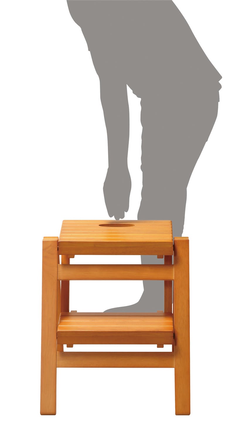 KOEKI 弘益 UTILITY FST-46(BR) 折り畳みステップチェア2段 43×50×47