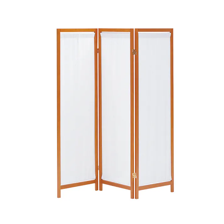 弘益 UTILITY HT-3(BR) 木製スクリーン(帆布)3連 幅44×奥行2×高さ150cm×3枚 折畳時:幅44×高さ150×t6.5cm 幕部:幅38.5×高さ135.5cm 完成品 【4933178009239】 HT3BR 【別送品】