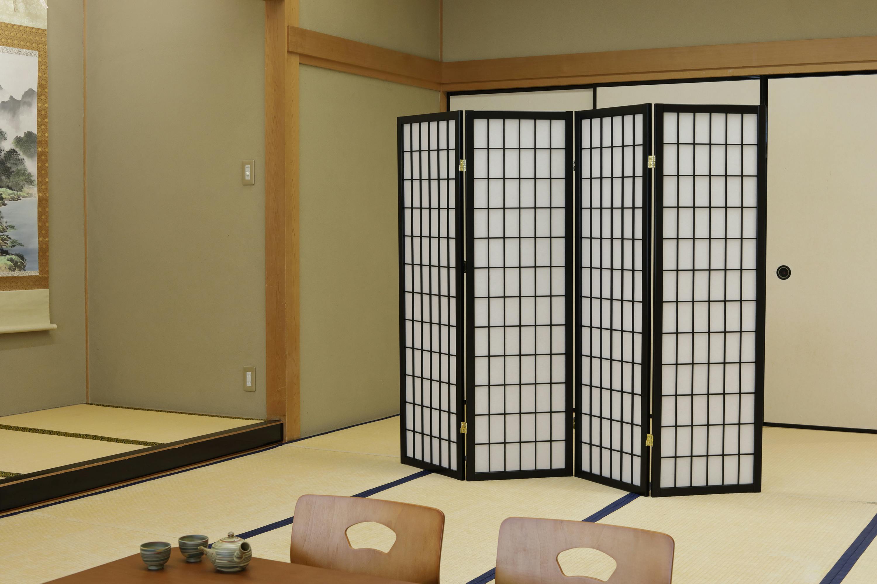 弘益 UTILITY JP-和風衝立4連こだま 和風衝立 幅45×奥行2×高さ